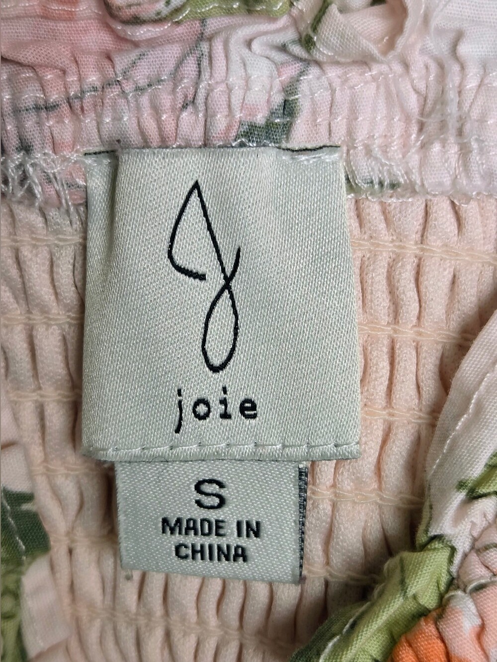 Joie Floral Smocked Maxi Dress Pink Yellow Size S Cottagecore Sundress Pockets - Picture 11 of 13